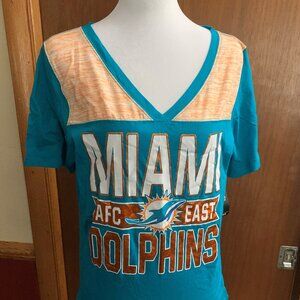 NFL Team Apparel Miami Dolphins T Shirt Women's XL Aqua Short Sleeve NWT
